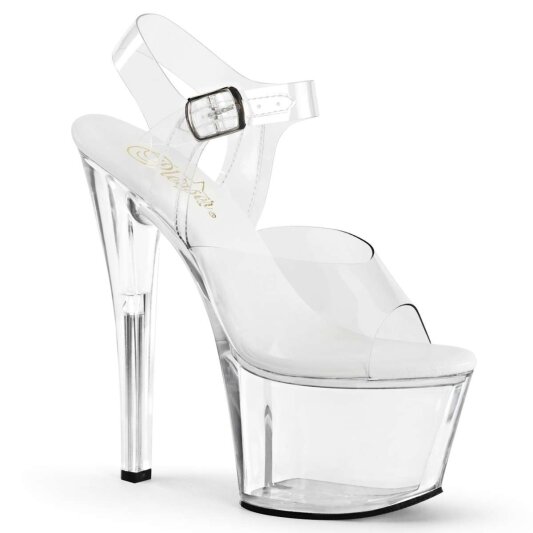 Pleaser Sandalette SKY-308VL Transparent Silber EU-35 / US-5
