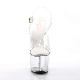 Pleaser Sandalette SKY-308VL Transparent Silber EU-35 / US-5