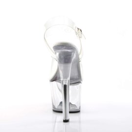 Pleaser Sandalette SKY-308VL Transparent Silber EU-35 / US-5
