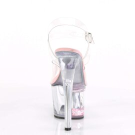 Pleaser Sandalette SKY-308WHG Transparent Rosa Multi Glitter EU-35 / US-5
