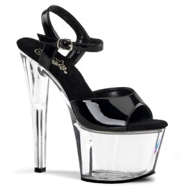 Pleaser Sandalette SKY-309 Schwarz Transparent EU-37 / US-7