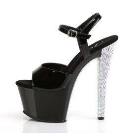 Pleaser Sandalette SKY-309CHRS Schwarz Silber Strass EU-35 / US-5