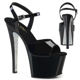 Pleaser Sandalette SKY-309CRS Schwarz Silber Strass EU-37...