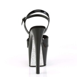 Pleaser Sandalette SKY-309CRS Schwarz Silber Strass EU-37 / US-7
