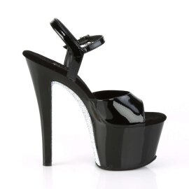 Pleaser Sandalette SKY-309CRS Schwarz Silber Strass EU-37 / US-7