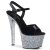 Pleaser Sandalette SKY-309LG Schwarz Silber Multi Glitter EU-35 / US-5