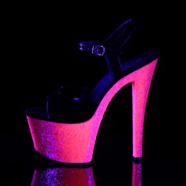 Pleaser Sandalette SKY-309UVLG Schwarz Neon-Pink EU-35 / US-5