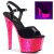 Pleaser Sandalette SKY-309UVLG Schwarz Neon-Pink EU-35 / US-5