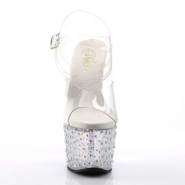 Pleaser Sandalette STARDANCE-708 Transparent Silber...