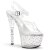 Pleaser Sandalette STARDANCE-708 Transparent Silber Strass EU-37 / US-7