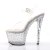 Pleaser Sandalette STARDANCE-708 Transparent Silber Strass EU-37 / US-7