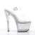 Pleaser Sandalette STARDANCE-708 Transparent Silber Strass EU-37 / US-7