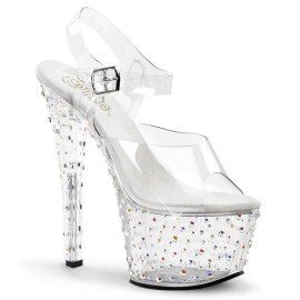Pleaser Sandalette STARDANCE-708 Transparent Silber...