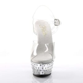 Pleaser Sandalette STARDUST-608 Transparent Silber EU-35 / US-5