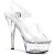 Pleaser Sandalette STARDUST-608 Transparent Silber EU-37 / US-7