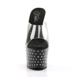 Pleaser Pantolette STARDUST-701 Transparent Schwarz EU-35...