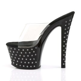 Pleaser Pantolette STARDUST-701 Transparent Schwarz EU-37 / US-7