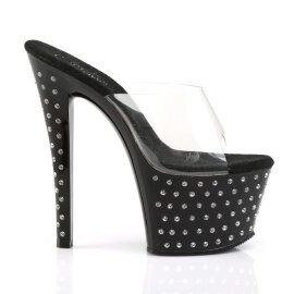 Pleaser Pantolette STARDUST-701 Transparent Schwarz EU-37 / US-7