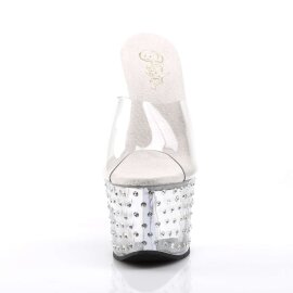 Pleaser Pantolette STARDUST-701 Transparent Silber EU-35...