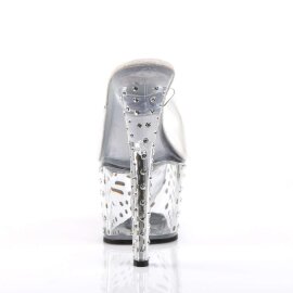 Pleaser Pantolette STARDUST-701 Transparent Silber EU-35 / US-5