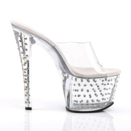 Pleaser Pantolette STARDUST-701 Transparent Silber EU-38 / US-8