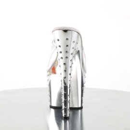 Pleaser Pantolette STARDUST-701 Transparent Silber Chrom EU-40 / US-10