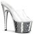 Pleaser Pantolette STARDUST-701 Transparent Silber Chrom EU-40 / US-10