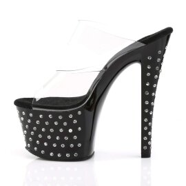 Pleaser Pantolette STARDUST-702 Transparent Schwarz EU-35 / US-5
