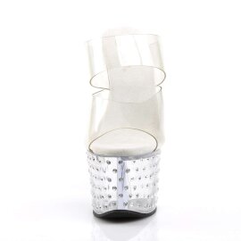 Pleaser Pantolette STARDUST-702 Transparent Silber EU-35...