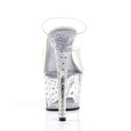 Pleaser Pantolette STARDUST-702 Transparent Silber EU-38 / US-8