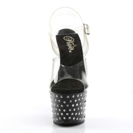 Pleaser Sandalette STARDUST-708 Transparent Schwarz EU-35 / US-5