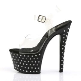 Pleaser Sandalette STARDUST-708 Transparent Schwarz EU-35 / US-5