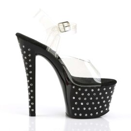 Pleaser Sandalette STARDUST-708 Transparent Schwarz EU-35 / US-5