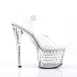 Pleaser Sandalette STARDUST-708 Transparent Silber EU-40 / US-10