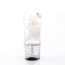 Pleaser Sandalette STARDUST-708 Transparent Silber EU-35...