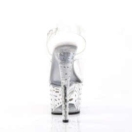 Pleaser Sandalette STARDUST-708 Transparent Silber EU-38 / US-8