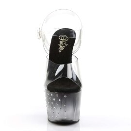 Pleaser Sandalette STARDUST-708T Transparent Schwarz EU-41 / US-11