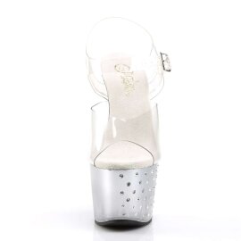 Pleaser Sandalette STARDUST-708T Transparent Silber...