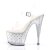 Pleaser Sandalette STARDUST-708T Transparent Silber Strass EU-37 / US-7