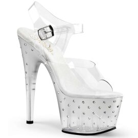 Pleaser Sandalette STARDUST-708T Transparent Silber...