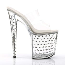 Pleaser Pantolette STARDUST-802 Transparent Silber EU-36 / US-6