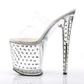 Pleaser Pantolette STARDUST-802 Transparent Silber EU-37 / US-7