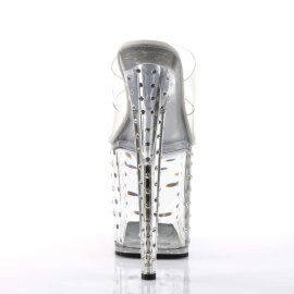 Pleaser Pantolette STARDUST-802 Transparent Silber EU-37 / US-7