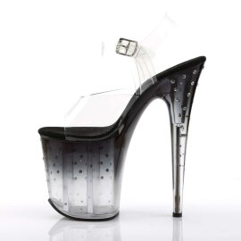 Pleaser Sandalette STARDUST-808T Transparent Schwarz EU-37 / US-7