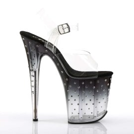 Pleaser Sandalette STARDUST-808T Transparent Schwarz EU-37 / US-7