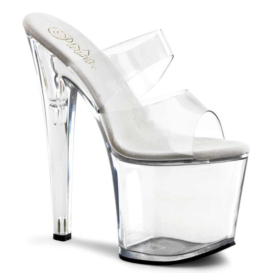 Pleaser Pantolette TABOO-702 Transparent Silber EU-42 / US-12