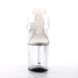 Pleaser Pantolette TABOO-702 Transparent Silber EU-42 / US-12