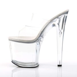 Pleaser Pantolette TABOO-702 Transparent Silber EU-42 / US-12