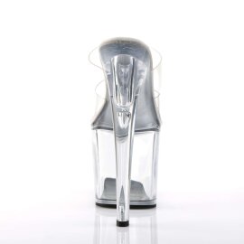 Pleaser Pantolette TABOO-702 Transparent Silber EU-42 / US-12