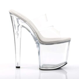 Pleaser Pantolette TABOO-702 Transparent Silber EU-42 / US-12